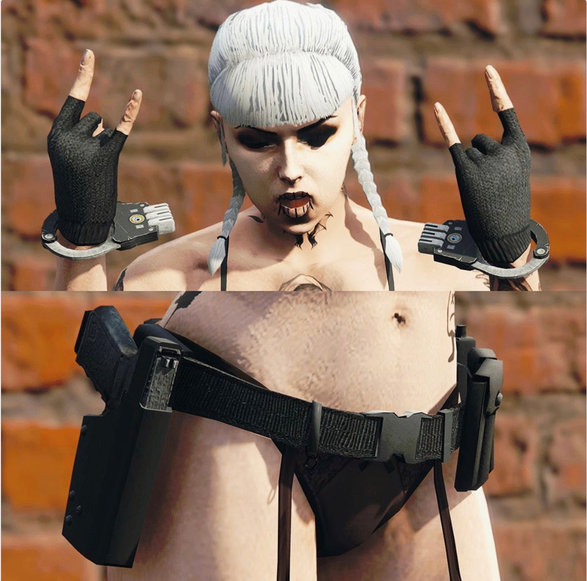 FEMALE GUNBELT & PRISON CUFFS