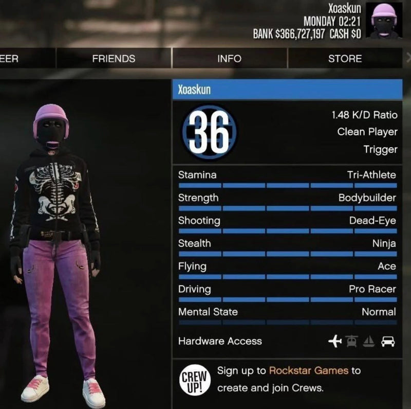 GTA 5 Rank 30-8000, 100 Million Cash, Fast Run, 15 Modded Outfits, 8 Modded Cars (PlayStation/Xbox)