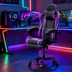 Gaming Chair for Adults, Ergonomic Computer Chair with Linkage Armrests,Height Adjustable Gamer Chair with Footrest and Headrest