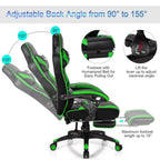 Adjustable Gaming Chair with Footrest - NEXVADO