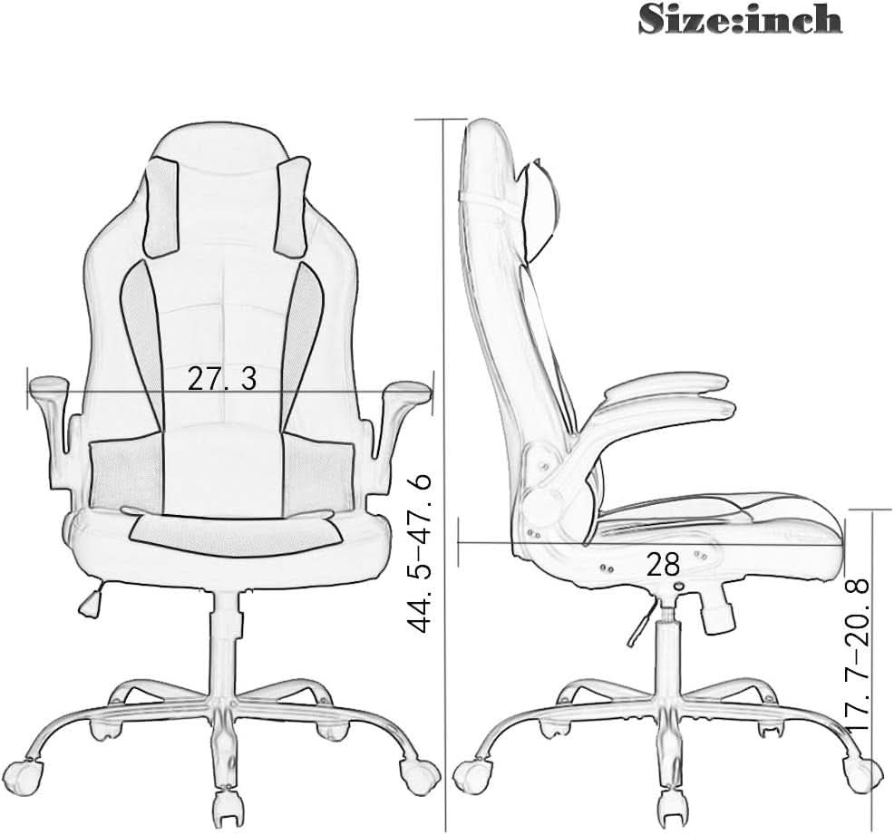 Blue PU Leather Ergonomic Gaming Chair With Lumbar Support - NEXVADO
