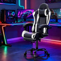 Gaming Chair for Adults, Ergonomic Computer Chair with Linkage Armrests,Height Adjustable Gamer Chair with Footrest and Headrest - NEXVADO