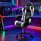 Gaming Chair for Adults, Ergonomic Computer Chair with Linkage Armrests,Height Adjustable Gamer Chair with Footrest and Headrest - NEXVADO