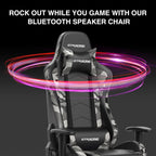 Gaming Chair With Bluetooth Speakers And Footrest Blue - NEXVADO