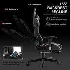 Gaming Chair With Bluetooth Speakers And Footrest Blue - NEXVADO