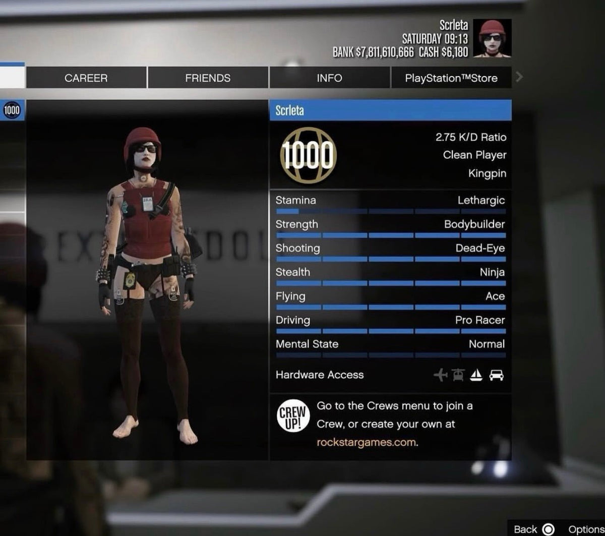 GTA 5 Rank 1000+, 7.8 Billion Cash, Fast Run, Modded Cars & Outfits – PS5 - NEXVADO