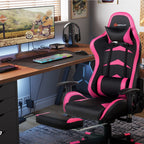 Massage Gaming Chair with Footrest - NEXVADO