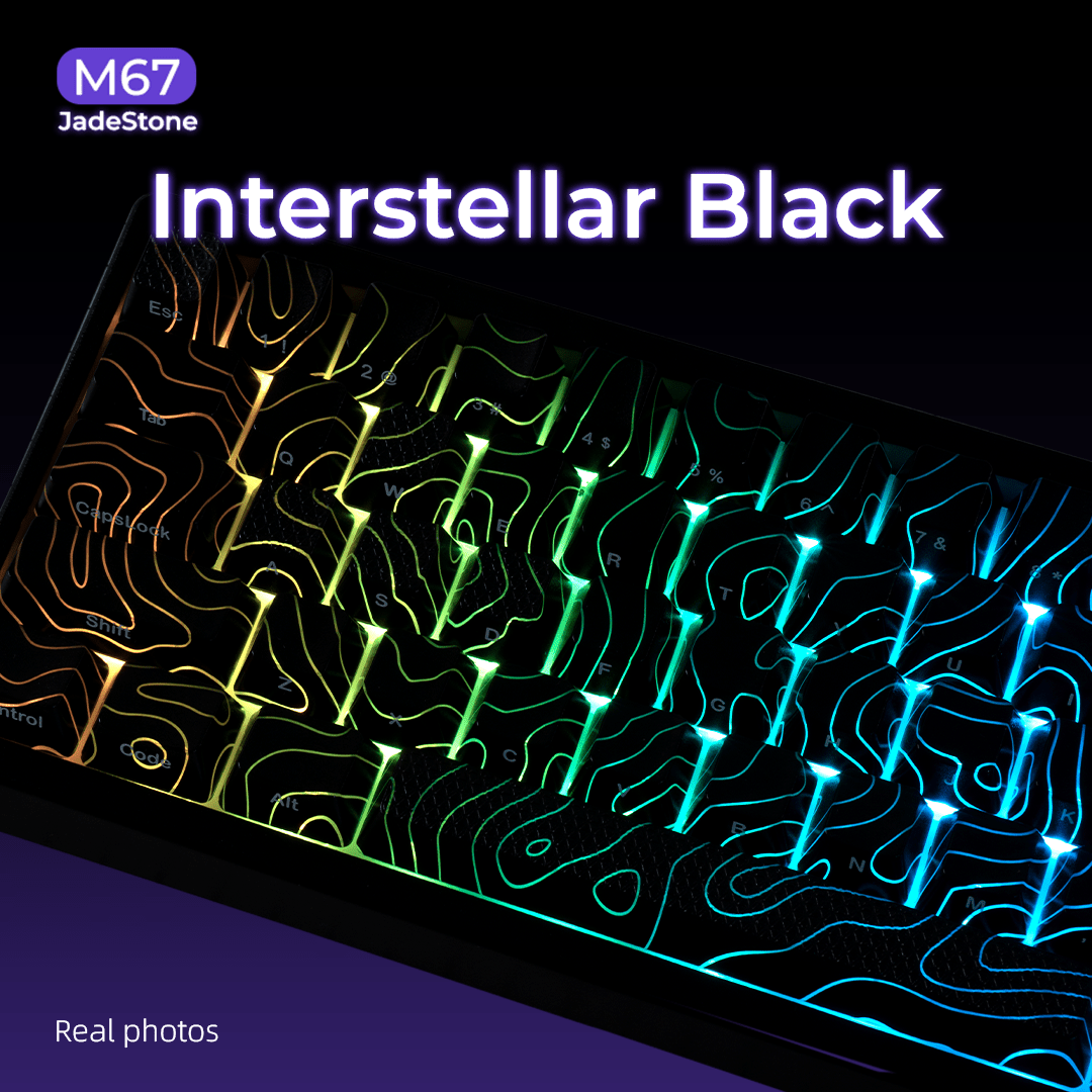 XVX M67 JadeStone Interstellar Black Tri-Mode RGB Mechanical Keyboard - NEXVADO