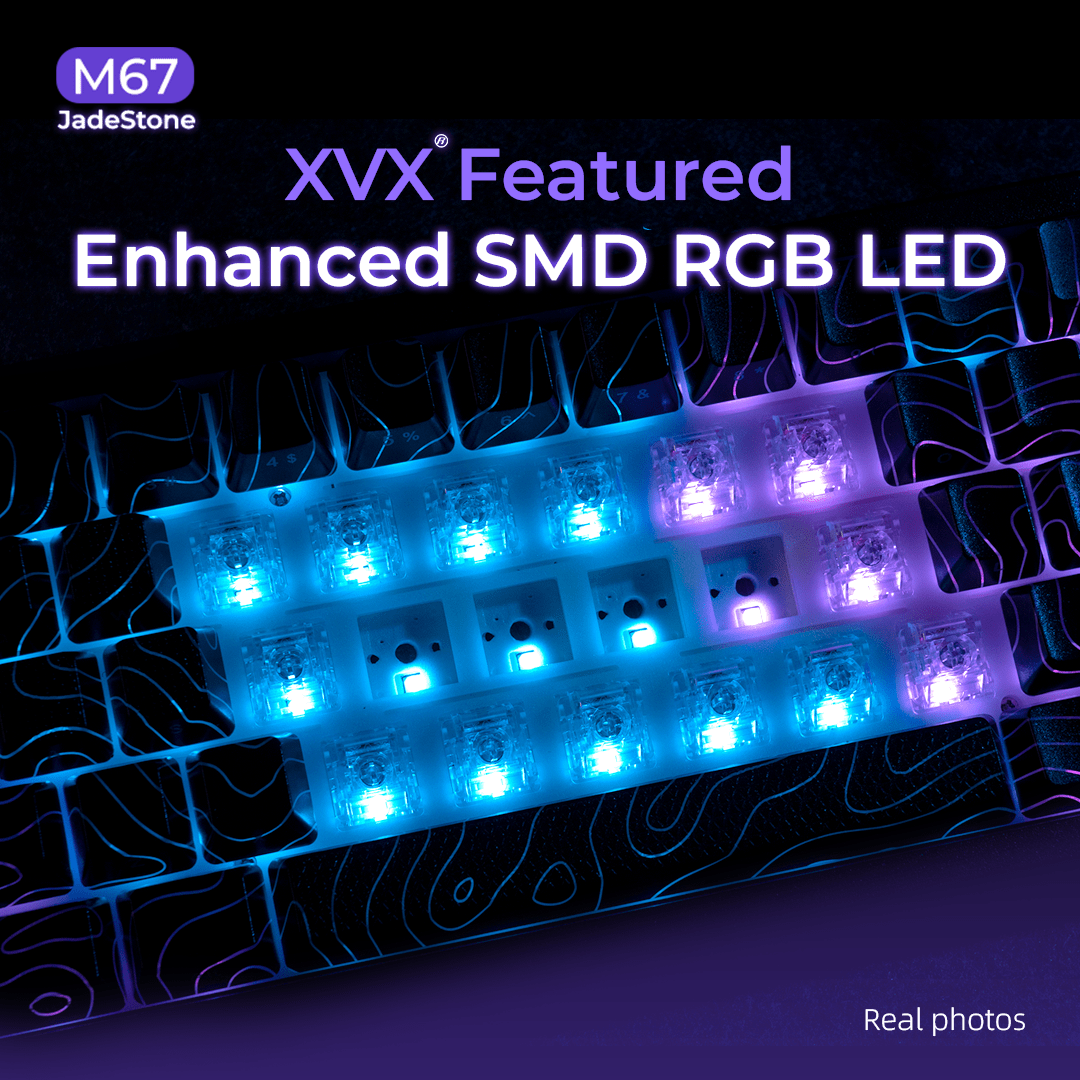 XVX M67 JadeStone Interstellar Black Tri-Mode RGB Mechanical Keyboard - NEXVADO